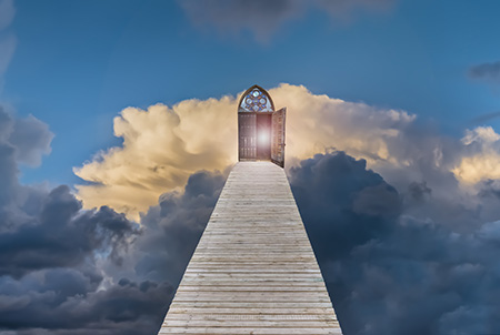 bridge of faith, clouds, heaven